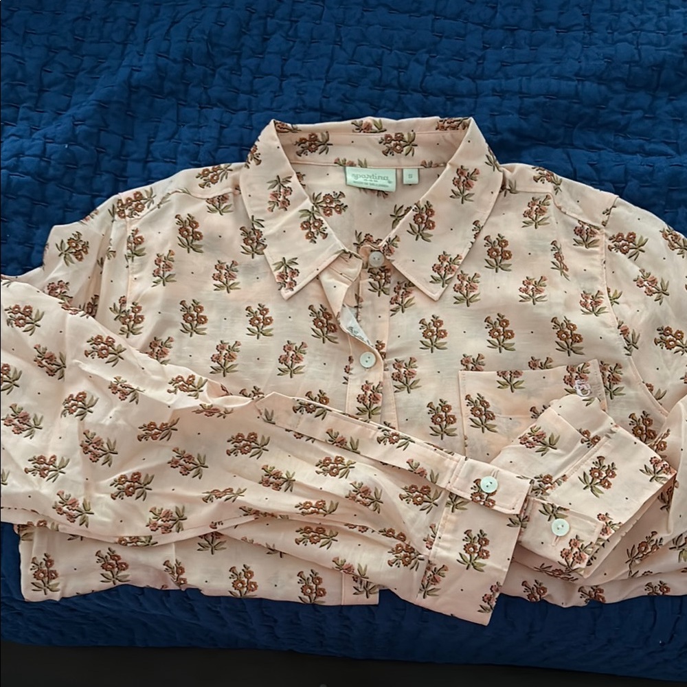 Floral Pink Button-Up Shirt